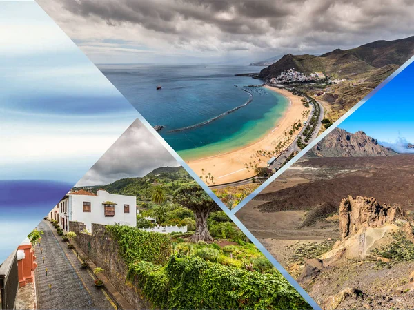 Kollage av tenerife spain europe — Stockfoto