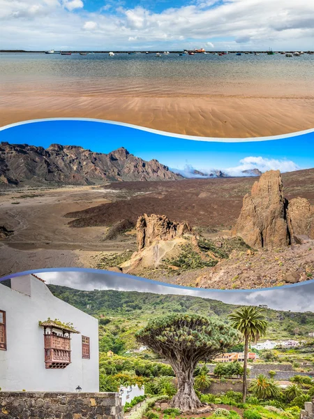 Kollage av tenerife spain europe — Stockfoto