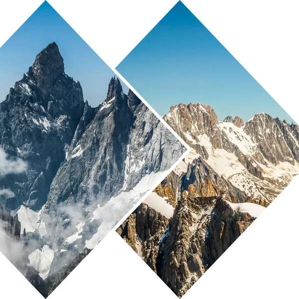 Kolaż Chamonix Mont Blanc Francja — Zdjęcie stockowe