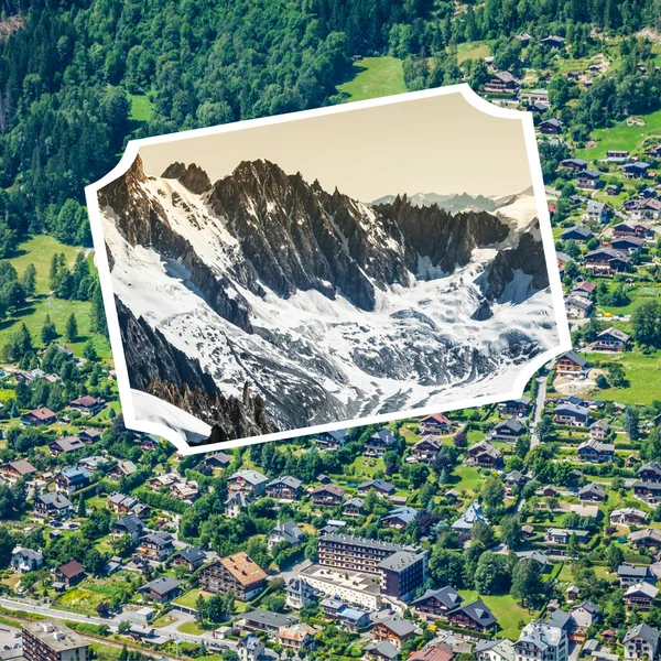 Koláž Chamonix Mont Blanc Francie — Stock fotografie