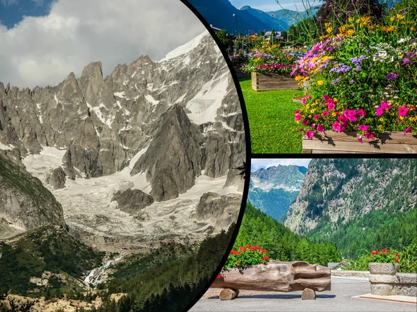 Collage Van Chamonix Mont Blanc Frankrijk — Stockfoto