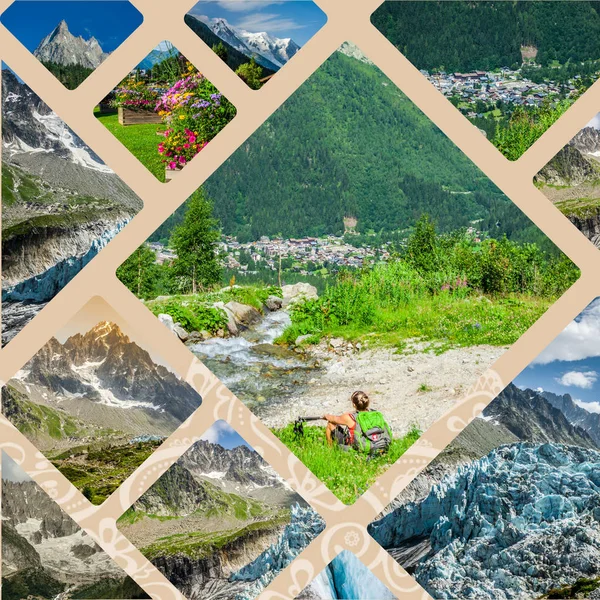 Collage Von Chamonix Mont Blanc Frankreich — Stockfoto