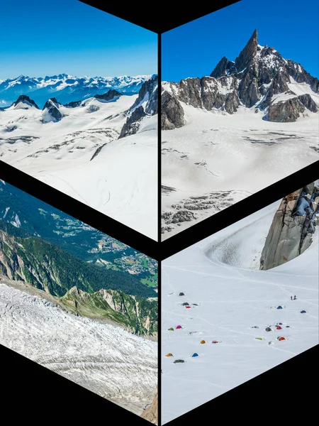 Colagem Chamonix Mont Blanc França — Fotografia de Stock