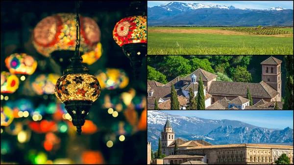 Collage Granada España Europa — Foto de Stock