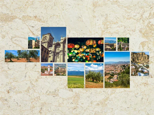 Colagem Granada Espanha Europa — Fotografia de Stock