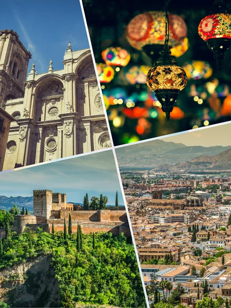 Collage Granada Spanien Europa — Stockfoto