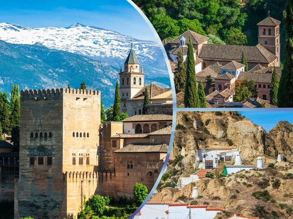Koláž Evropy Španělsko Granada — Stock fotografie