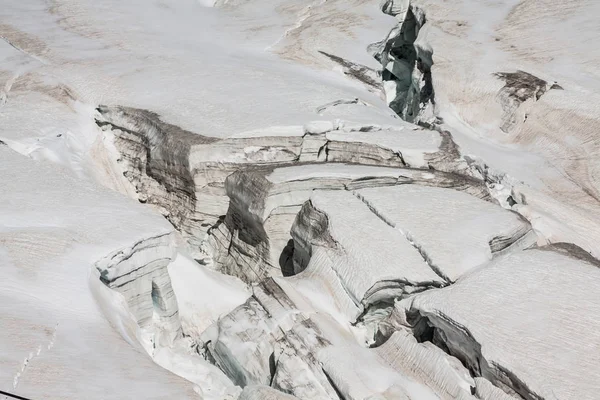 Bossons-glaciären från toppen av aiguille du midi i m — Stockfoto