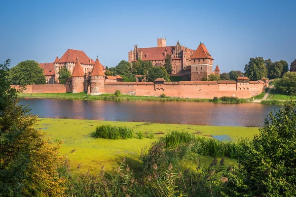 在建立的日尔曼人的波兰中世纪要塞马尔堡城堡 — 图库照片