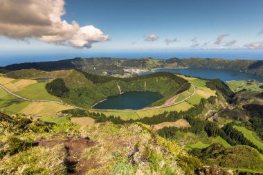 Sete Cidades Lagoa Ponta Delgada Azores Sete Cidades bir sivil olduğunu 