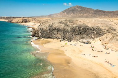Papagayo beach, Lanzarote. Kanarya Adası.