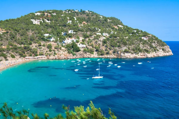 Ibizas cala de sant vicent caleta de san vicente beach turkos — Stockfoto