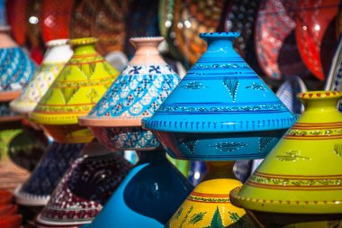 Tajines in the market, Marrakesh,Morocco clipart
