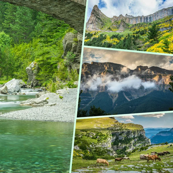 Collage Pirineos Montaña España — Foto de Stock
