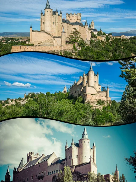 Collaje Van Segovia Spanje Europa — Stockfoto