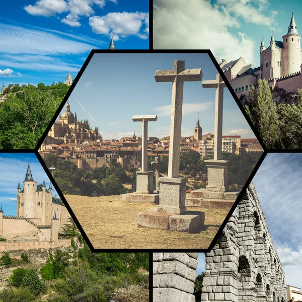 Collaje Segovia España Europa — Foto de Stock
