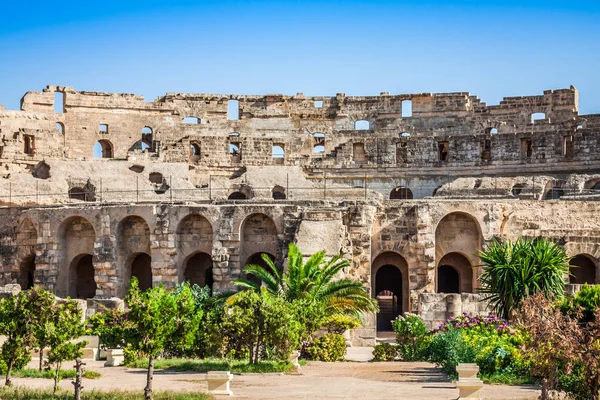 Tunesien. El Jem (det gamle Thysdrus). Ruiner af den største kolosse - Stock-foto