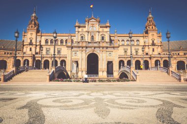 Güzel Plaza de Espana, Sevilla, İspanya