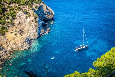 Cala tarida ibiza Plajı san Jose Balear Adaları