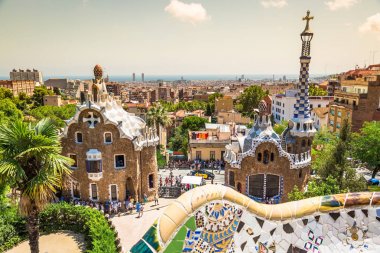ünlü park guell Barcelona, İspanya