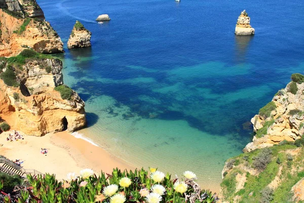 Praia Marinha Vackra Stranden Marinha Algarve Portugal — Stockfoto