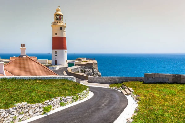 View Trinity Lighthouse Europa Point Gibraltar Mediterranean Sea — Stock Photo, Image