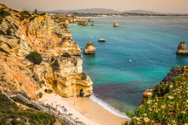 Naturalne Kamienie Plaż Lagos Portugalia — Zdjęcie stockowe