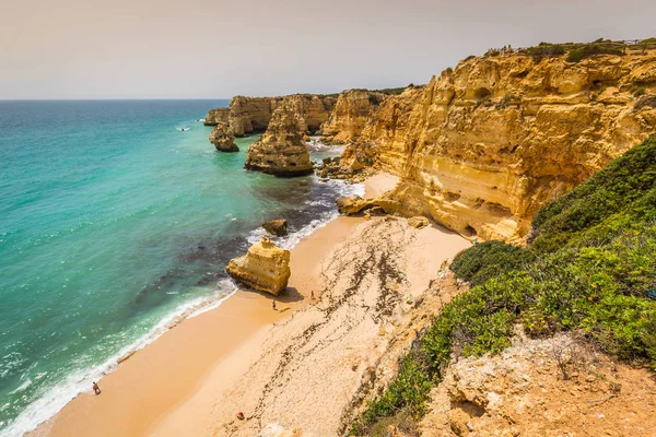 Praia Marinha Schöner Strand Marinha Der Algarve Portugal Stockfoto