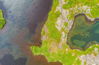 Göl manzarası İzlanda 'dan görünüyor.