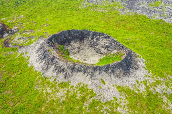 Vedere aeriană a craterului Eldborg din Islanda — Fotografie, imagine de stoc