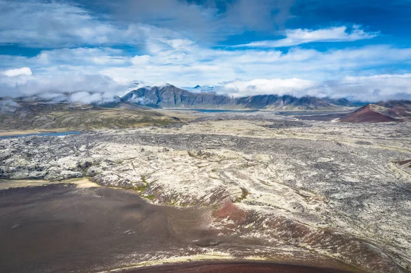 Aerial drone view of Volcanic Landscape Iceland Berserkjahraun, — Stock Photo, Image