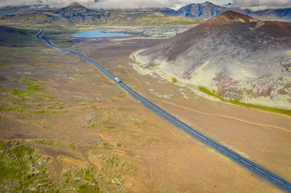 Veduta aerea drone del paesaggio vulcanico Islanda Berserkjahraun , — Foto Stock