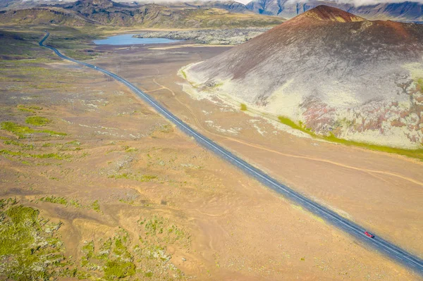 Veduta aerea drone del paesaggio vulcanico Islanda Berserkjahraun , — Foto Stock