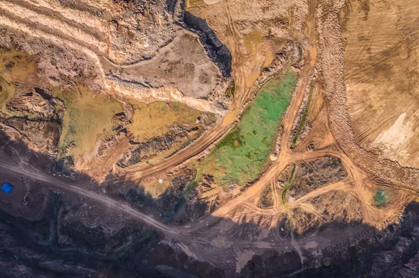 Open pit mine - aerial view — Stok fotoğraf