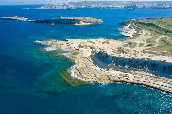 Aerial View Salt Pans Island Malta — Stock Photo, Image