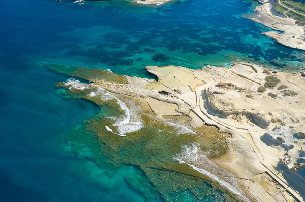 Aerial View Salt Pans Island Malta — Stock Photo, Image