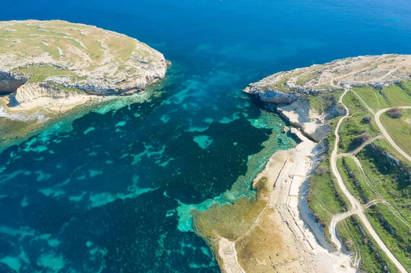 Вид Воздуха Солончаки Острове Мальта — стоковое фото