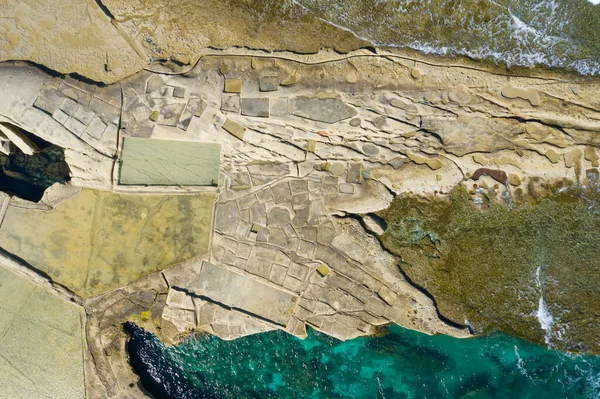 Veduta Aerea Delle Saline Dell Isola Malta — Foto Stock