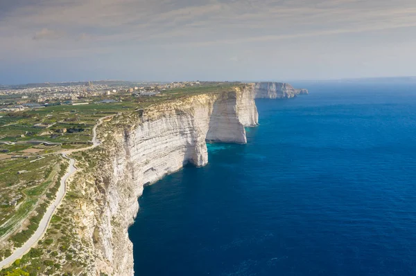 Vue Aérienne Des Falaises Sanap Île Gozo Malte — Photo