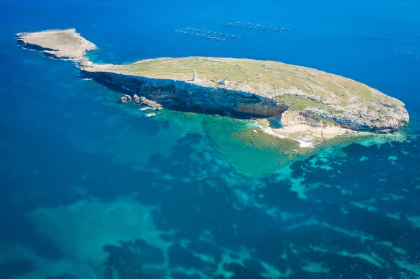 Luftaufnahme Der Insel Pauls Vor Der Nordostküste Maltas — Stockfoto