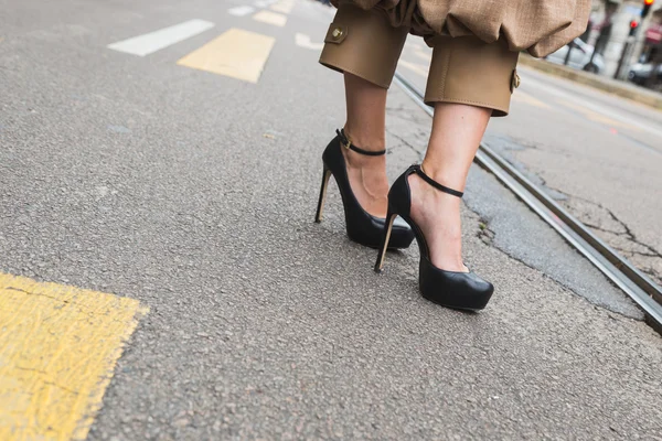 Detalhe de sapatos na Milan Fashion Week — Fotografia de Stock