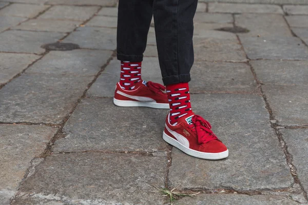 Detalle de zapatos durante la Semana de la Moda de Milán —  Fotos de Stock