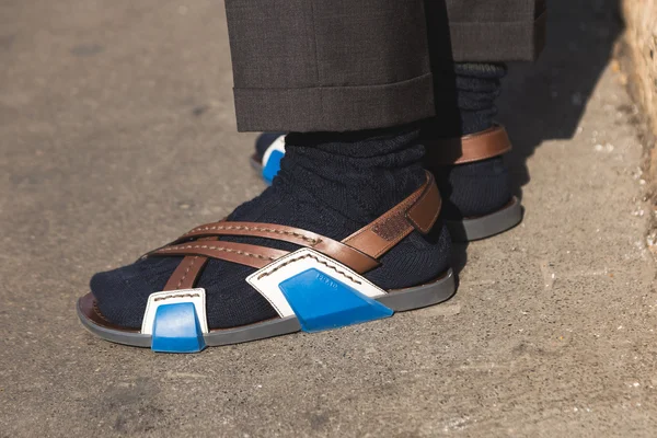 Detail der Schuhe auf der Mailänder Modewoche — Stockfoto