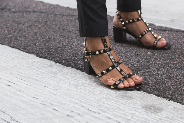 Detalle de zapatos en Milan Fashion Week — Foto de Stock