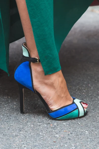 Ayrıntı ayakkabı Milano Moda Haftası sırasında — Stok fotoğraf