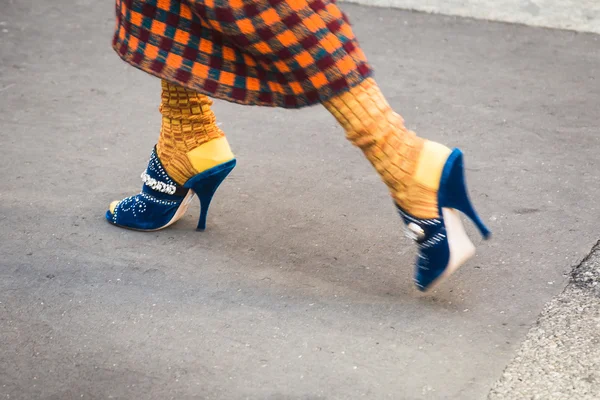 Detail obuvi během Milan Fashion Week — Stock fotografie
