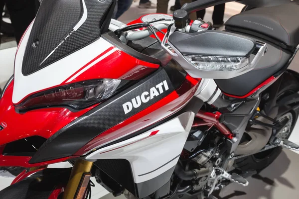 Деталь мотоцикла Ducati на выставке EiCMA 2016 — стоковое фото