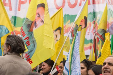 Milan, İtalya'da protesto Kürt göstericiler