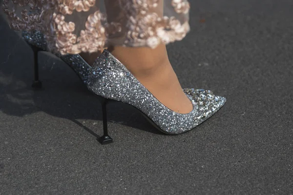 Detail of shoes during Milan Women's Fashion Week — Stock Photo, Image