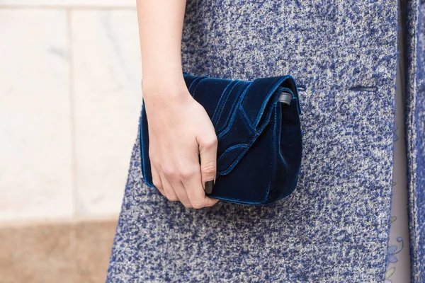 Detail of bag at Milan Women's Fashion Week — Stock Photo, Image